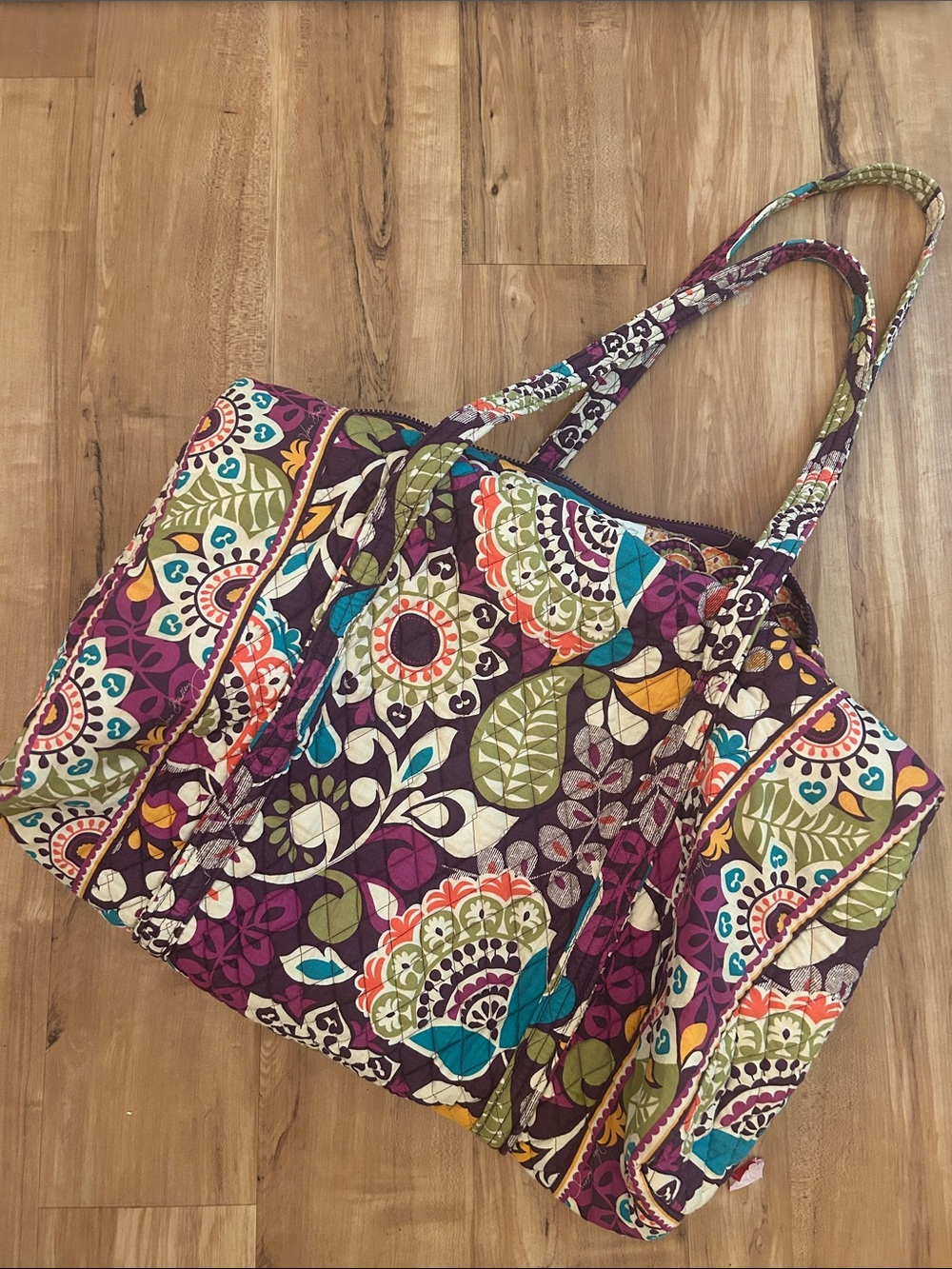Vera Bradley Purple Multi Quilted Floral Tote